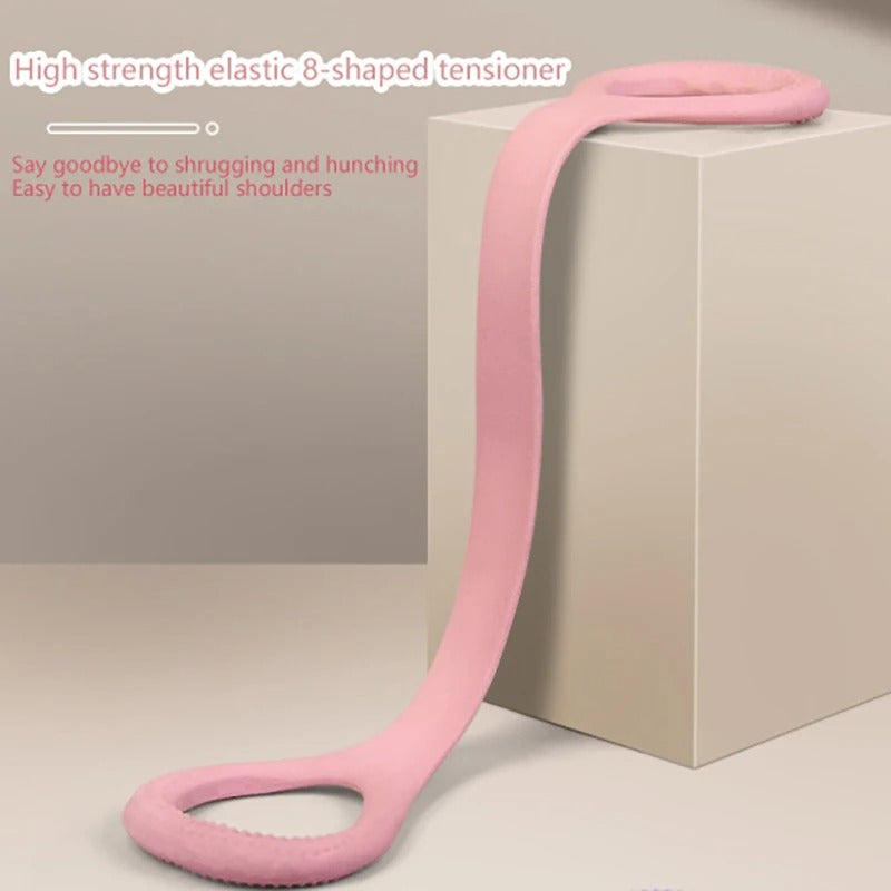 Fhizio Silicone Resistance Back Tension Rope – Portable Stretch & Posture Band for Yoga & Home Fitness