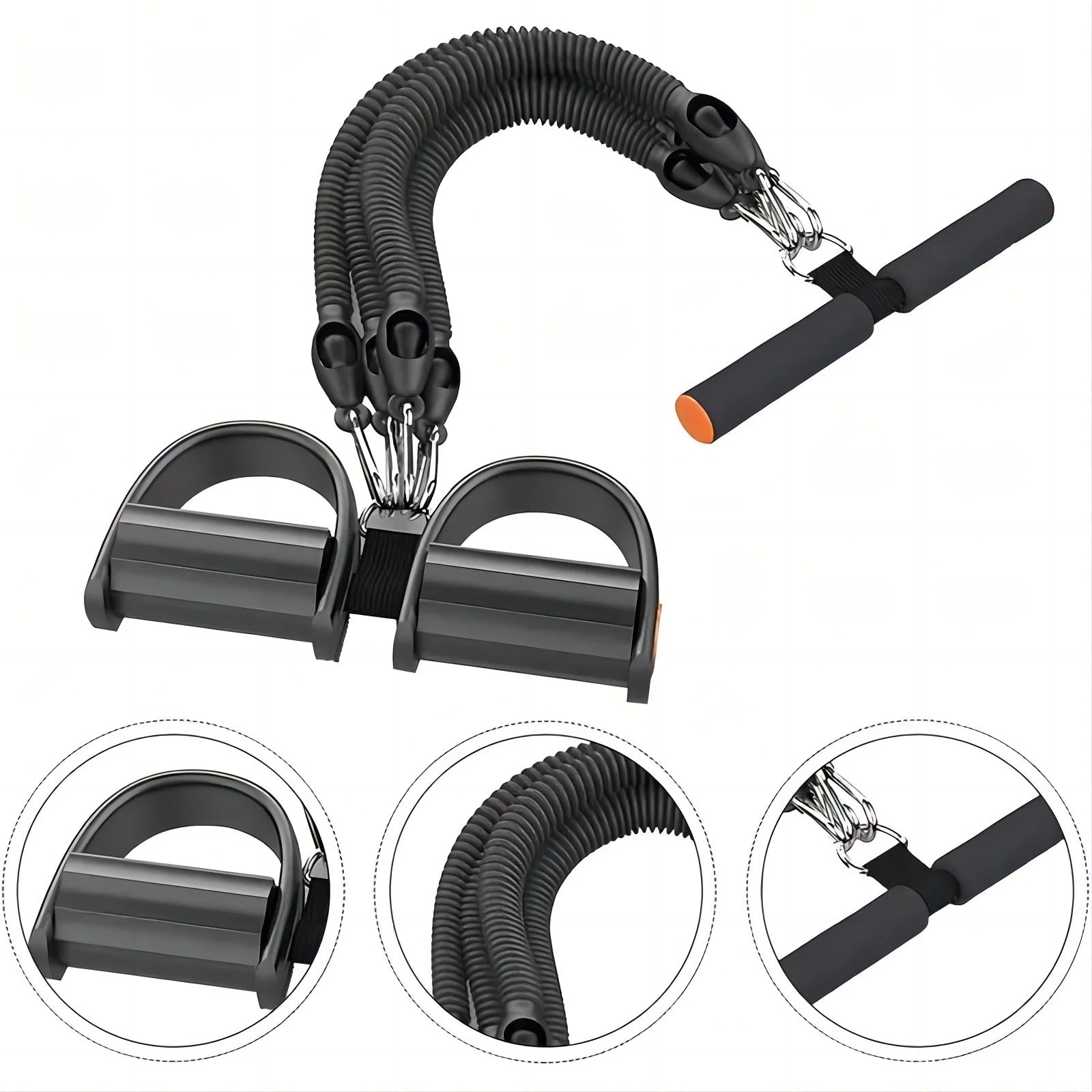 Fhizio Pedal Resistance Band Puller – Full Body Toning & Stretching Tool for Home Workouts