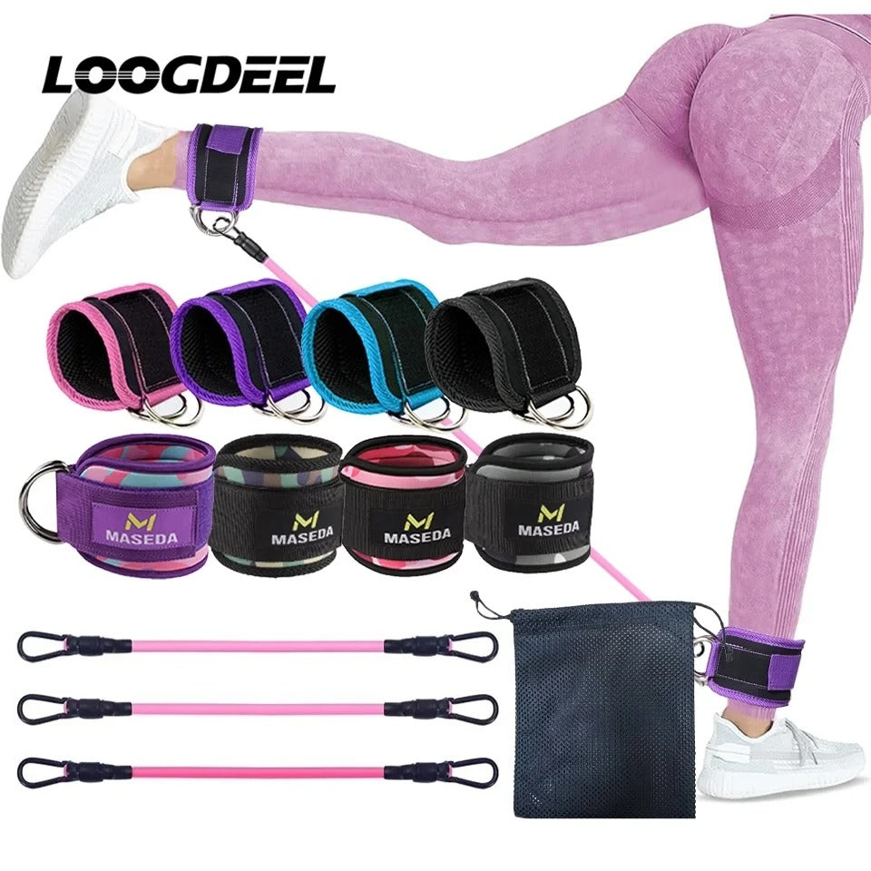 Fhizio Ankle Resistance Bands Set – Glute & Leg Workout Bands with Adjustable Straps