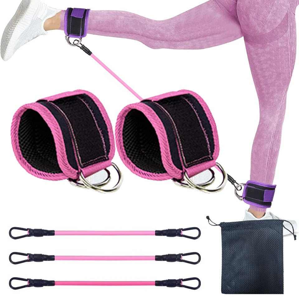 Fhizio Ankle Resistance Bands Set – Glute & Leg Workout Bands with Adjustable Straps