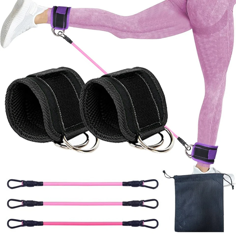 Fhizio Ankle Resistance Bands Set – Glute & Leg Workout Bands with Adjustable Straps