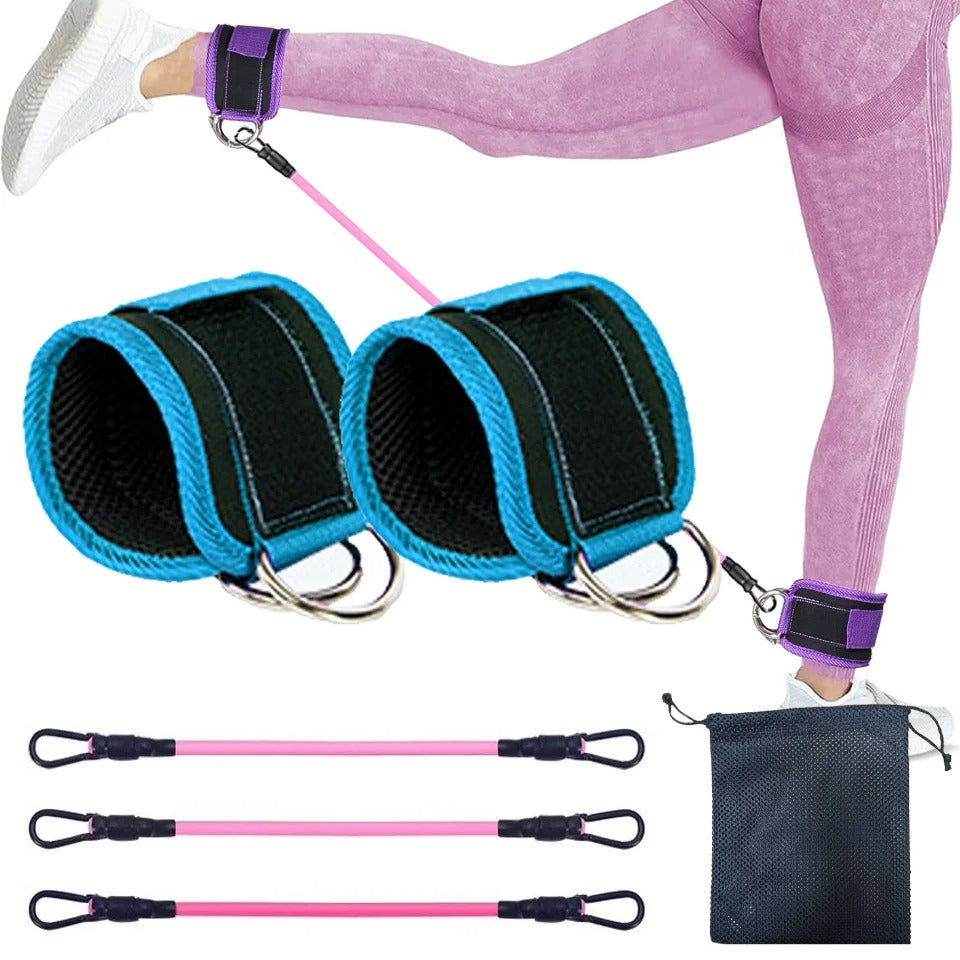 Fhizio Ankle Resistance Bands Set – Glute & Leg Workout Bands with Adjustable Straps