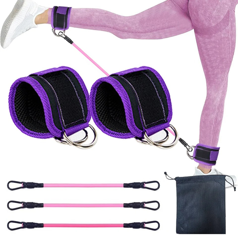Fhizio Ankle Resistance Bands Set – Glute & Leg Workout Bands with Adjustable Straps
