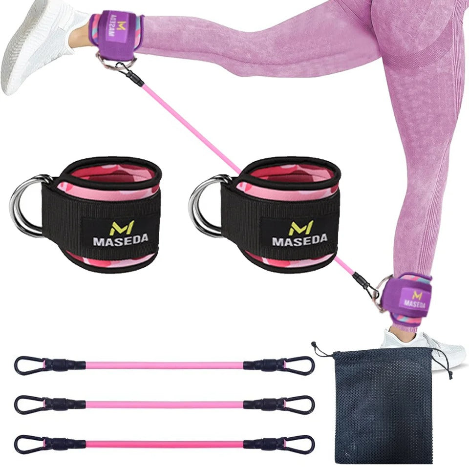 Fhizio Ankle Resistance Bands Set – Glute & Leg Workout Bands with Adjustable Straps