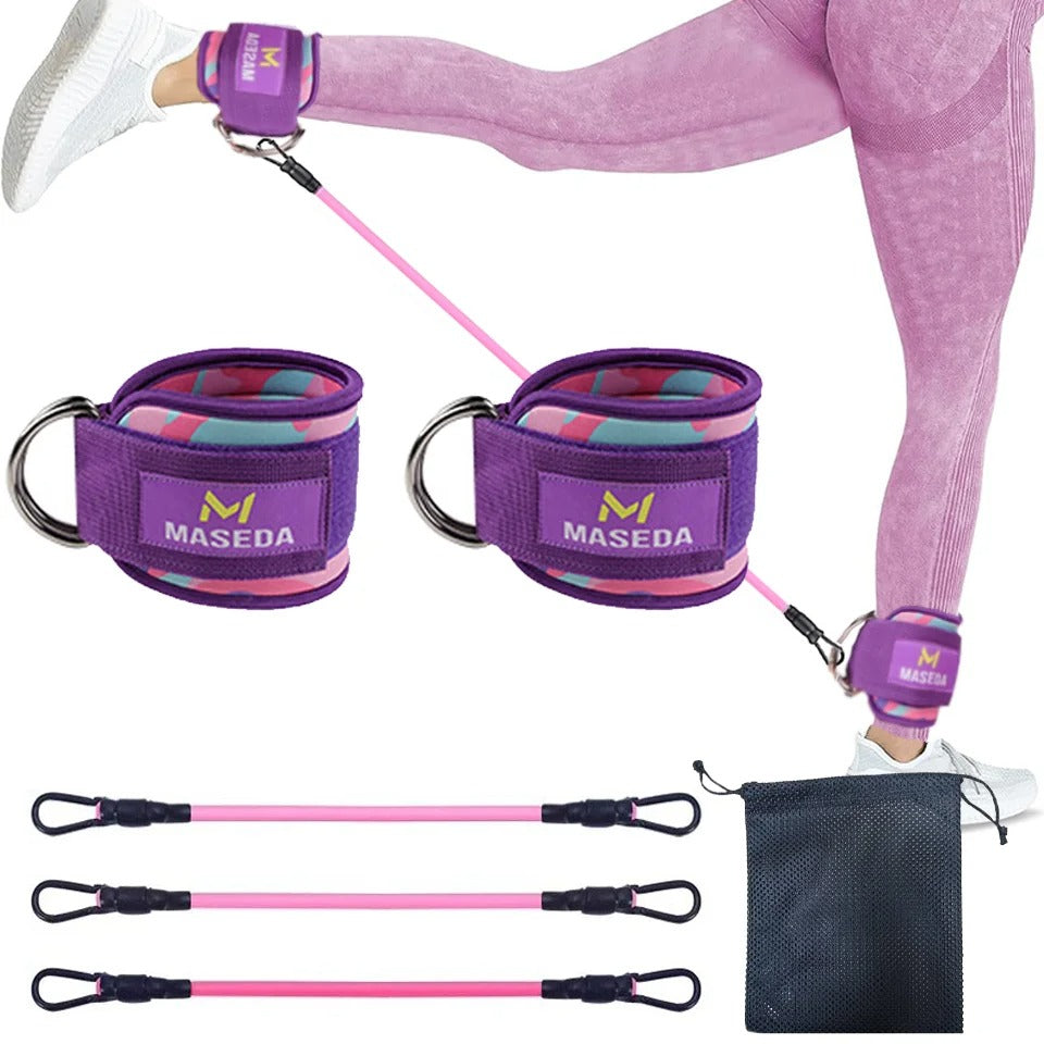 Fhizio Ankle Resistance Bands Set – Glute & Leg Workout Bands with Adjustable Straps