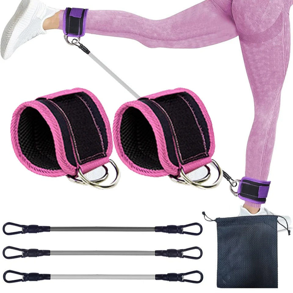 Fhizio Ankle Resistance Bands Set – Glute & Leg Workout Bands with Adjustable Straps