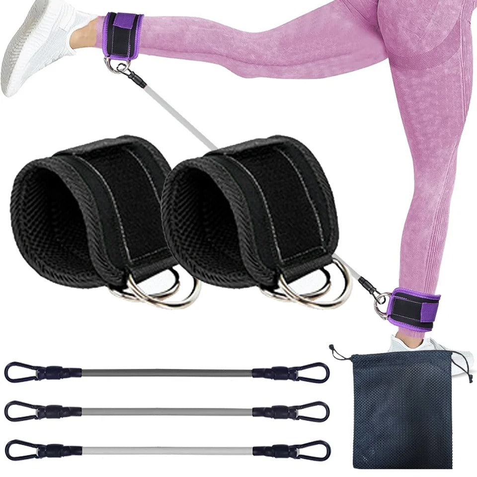 Fhizio Ankle Resistance Bands Set – Glute & Leg Workout Bands with Adjustable Straps