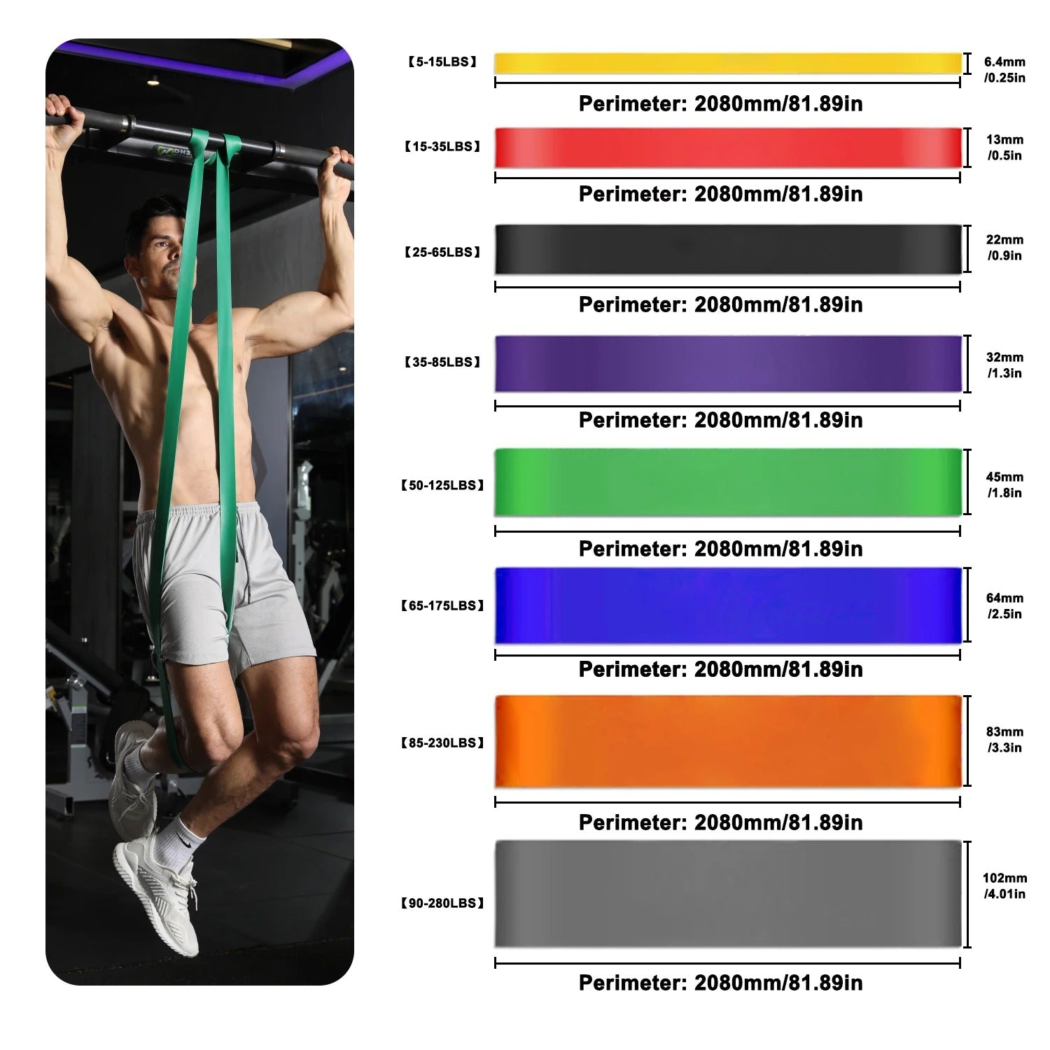 Fhizio Resistance Bands for Pull-Up Assistance