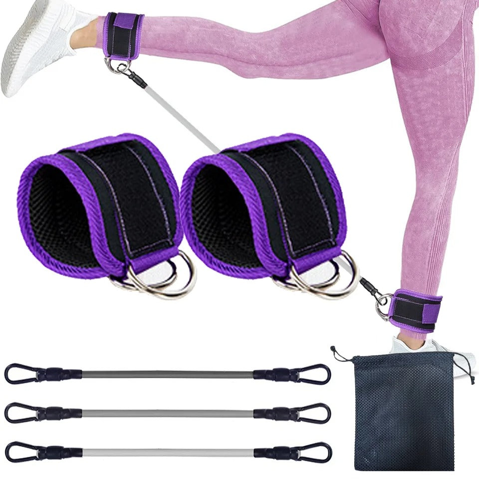 Fhizio Ankle Resistance Bands Set – Glute & Leg Workout Bands with Adjustable Straps