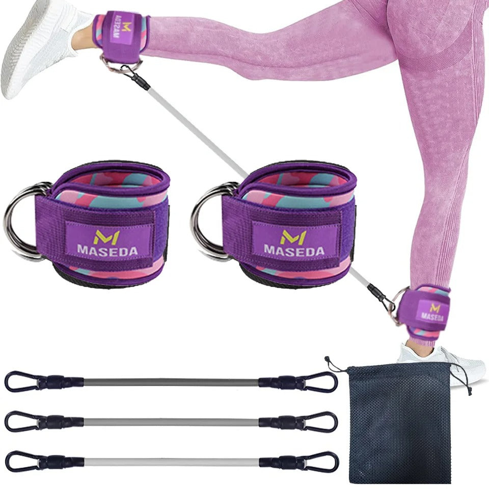Fhizio Ankle Resistance Bands Set – Glute & Leg Workout Bands with Adjustable Straps