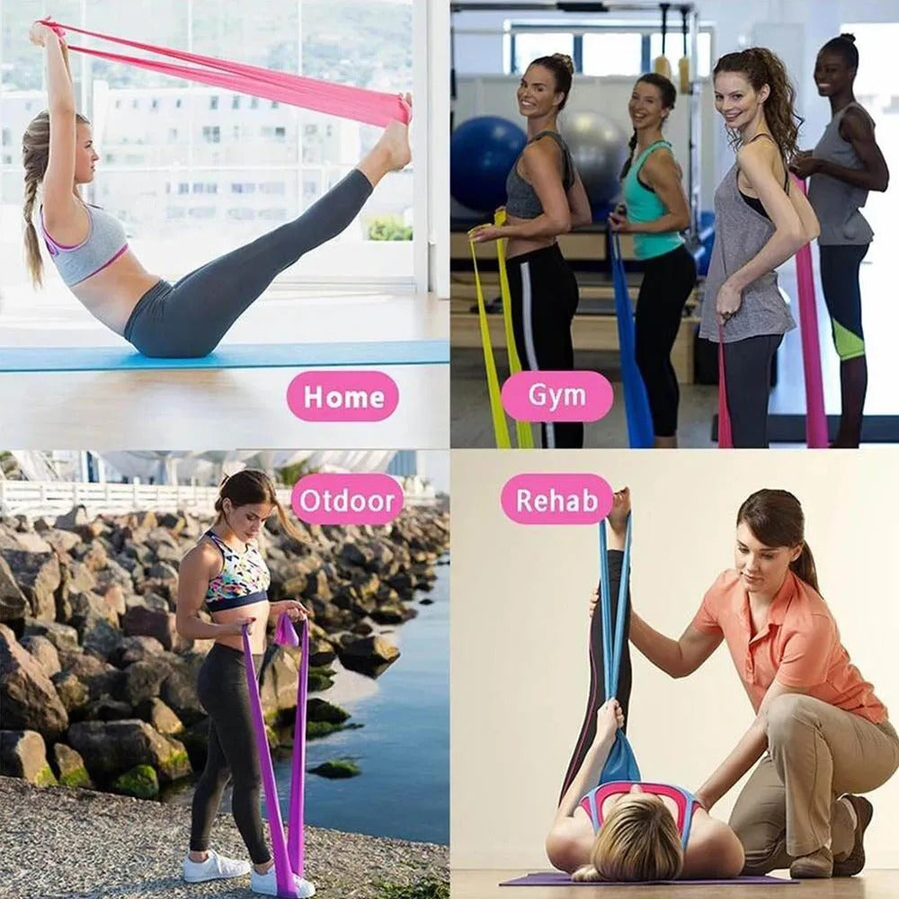 Fhizio Latex Resistance Bands – Multi-Color Stretch & Rehab Exercise Bands