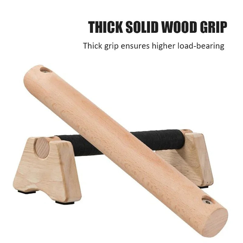 Wooden Push-Up Bars with Anti-Slip Grip – Comfortable, Sweat-Resistant & Non-Slip Base for Home Fitness & Calisthenics