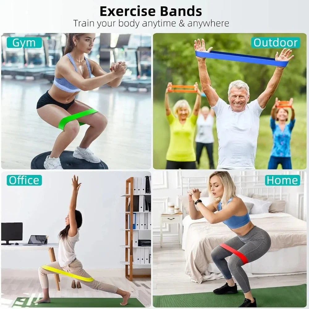 Fhizio Loop Resistance Bands Set – 5 Levels for Glute, Leg & Home Workouts