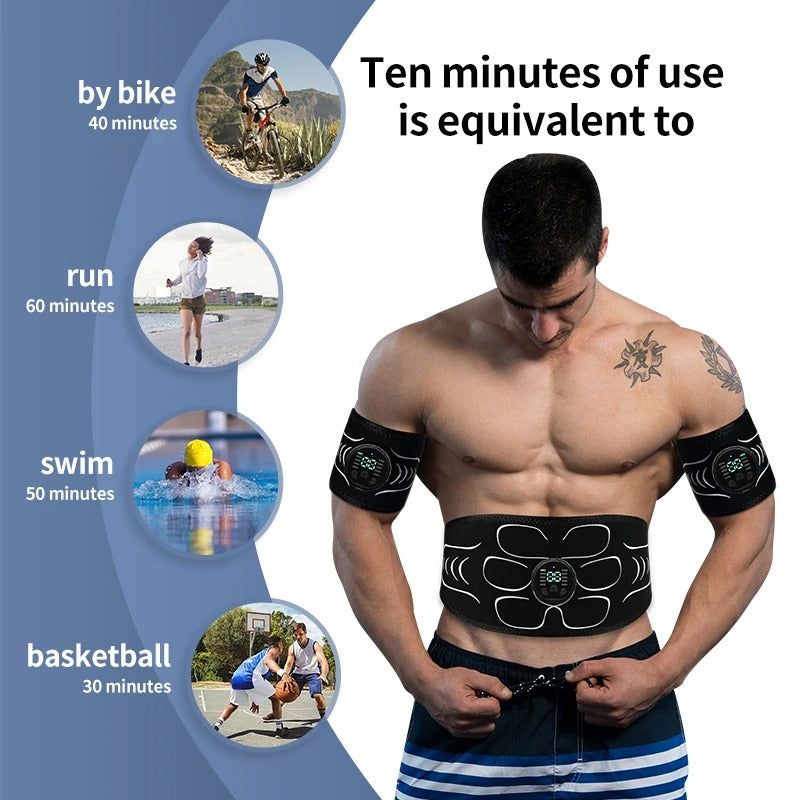 EMS Abs Muscle Stimulator Pad – Wireless Ab Toning Belt for Home Fitness & Recovery