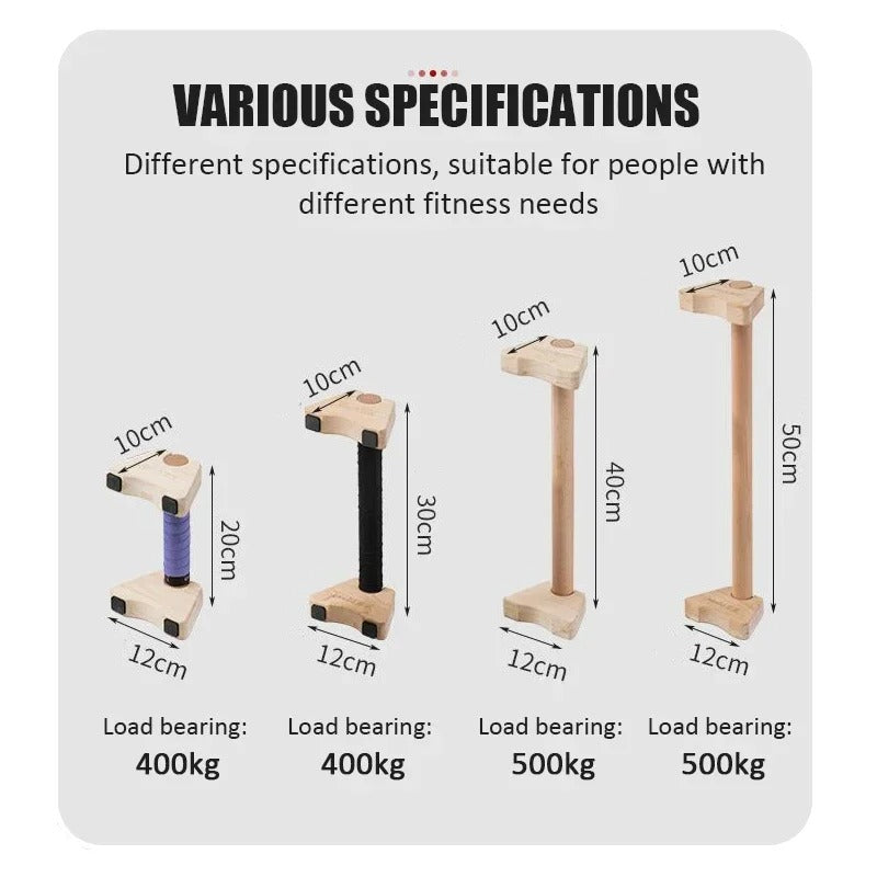 Wooden Push-Up Bars with Anti-Slip Grip – Comfortable, Sweat-Resistant & Non-Slip Base for Home Fitness & Calisthenics