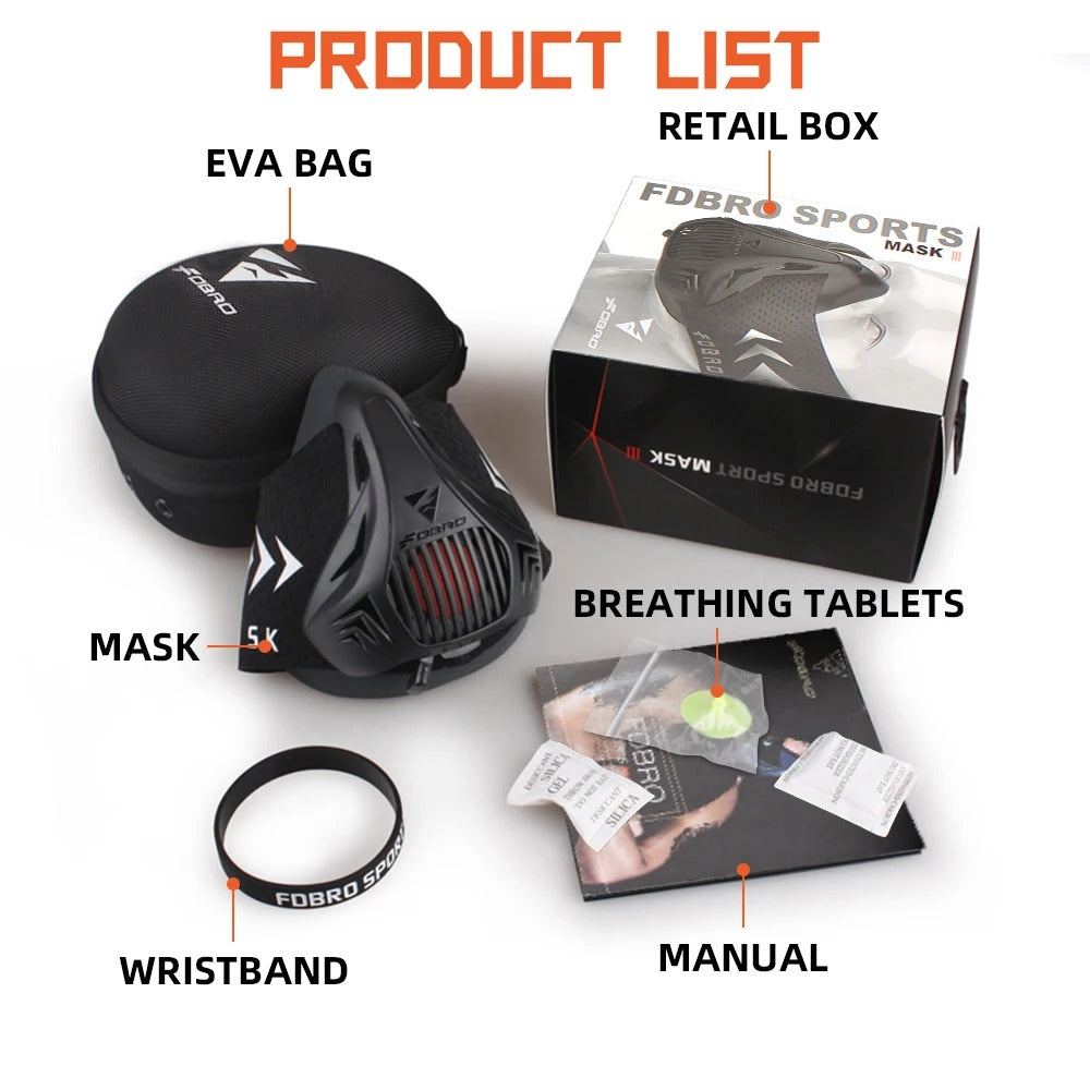 Fhizio Elevation Training Mask – Adjustable Breathing Resistance Mask for Cardio, HIIT & Endurance